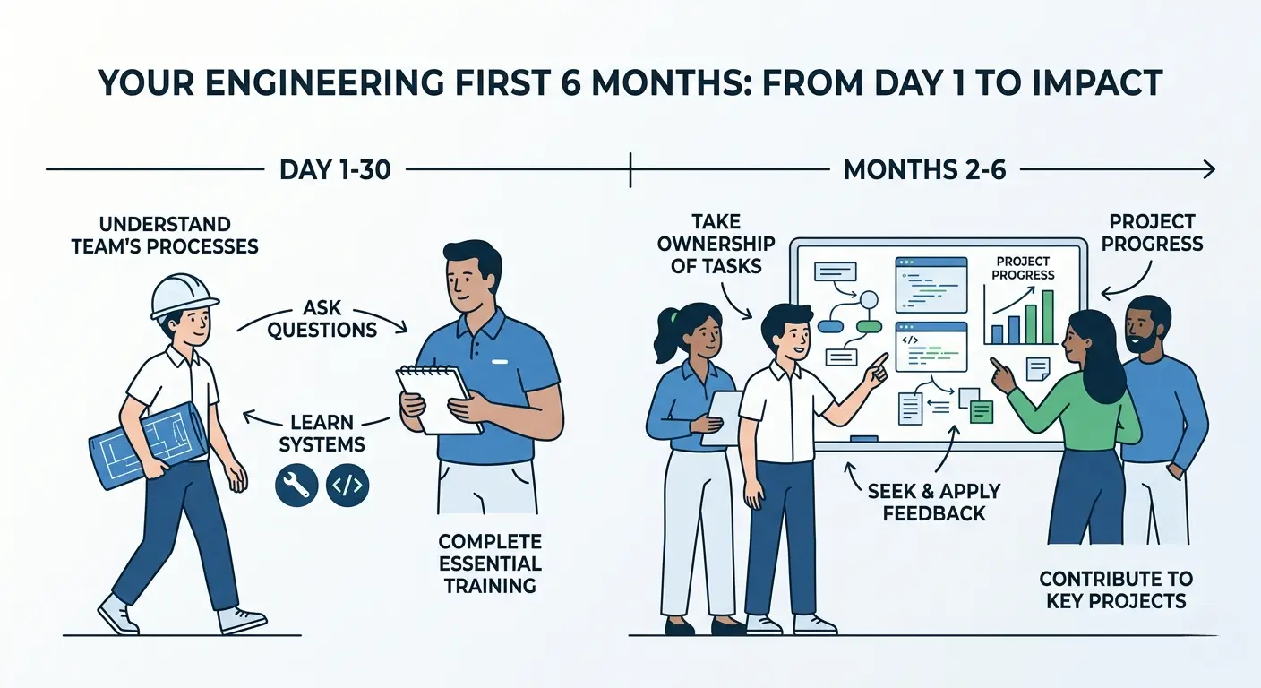Master Your First Engineering Job What Companies Actually Expect from Day 1 to 6 Months